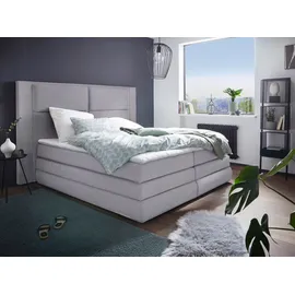Collection AB Boxspringbett »Copenhagen« inklusive Bettkasten, Topper, wahlweise mit LED-Beleuchtung, grau