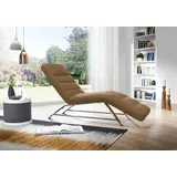 W.Schillig Relaxliege daily dreams Leder/Polyester 75 x 91 x 170 cm Braun mit Kissen
