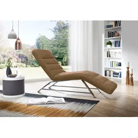 W.Schillig Relaxliege daily dreams Leder/Polyester 75 x 91 x 170 cm Braun mit Kissen