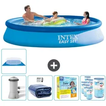 Intex runder aufblasbarer Pool – 366 x 76 cm – Blau No Size