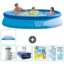 Intex runder aufblasbarer Pool – 366 x 76 cm – Blau No Size