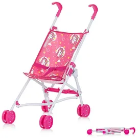 Chipolino Puppenbuggy Puppenbuggy Lily klappbar, Doppelräder, ab 3 Jahren, Schiebehöhe 57 cm rosa