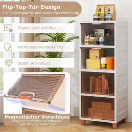 Costway Aufbewahrungsbox 45 x 38 x 117 cm 4-tlg. weiß