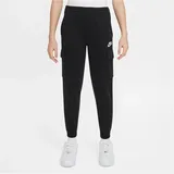 Nike Sportswear Club Fleece Cargohose Kinder 010 black/black/white M 137-147 cm
