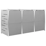 vidaXL Mülltonnenbox für 3 Tonnen 207 x 77,5 x 115 cm grau 149560