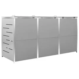 vidaXL Mülltonnenbox für 3 Tonnen 207 x 77,5 x 115 cm grau 149560