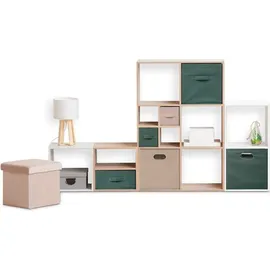 5 five simply smart 5five Simply Smart Aufbewahrungsbox in grün - Scatola portaoggetti, 31 x 31 x 31 x 31 cm