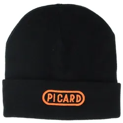 Picard Wintermütze schwarz 7910001 Umschlag-Logo Wollmütze gestrickt