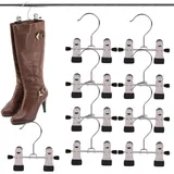 Norhogo 9 Stück Multifunktionaler Kleiderbügel aus Metall, Double Adjustable Clips Stiefel Kleiderbügel, Rutschfester Kleiderbügel, Hosenclip, Hosenbügel