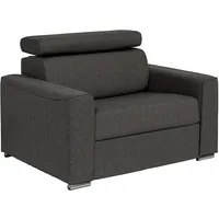 Vente-unique-Schlafsessel mit Matratze - Liegefläche 70 cm - Matratze 14 cm - Stoff - Grau - Vizir