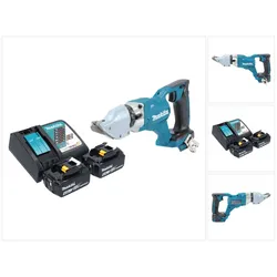 Makita DJS 200 RG Akku Blechschere 18 V 2,0 mm Brushless + 2x Akku 6,0 Ah + Ladegerät
