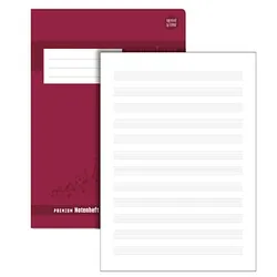 Staufen® Notenheft ohne Hilfslinien Lineatur N Notenlineatur DIN A4 ohne Rand, 8 Blatt