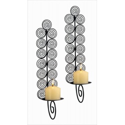 GartenHero Wandkerzenhalter 2x Wandkerzenhalter Kerzenhalter Wandkerzenleuchter Metallkerzenhalter schwarz