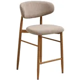 House Nordic Barhocker LEVANTO Stoff Braun/Sandgrau