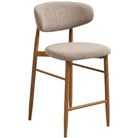 House Nordic Barhocker LEVANTO Stoff Braun/Sandgrau