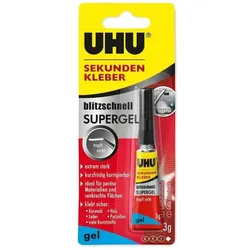 UHU Sekundenkleber blitzschnell SUPERGEL, 3 g