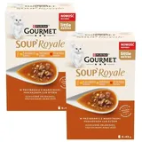 GOURMET Gold Nassfutter in Soße Rindfleisch, Lachs für Katzen 192x85g