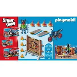 Playmobil Stuntshow Motorrad mit Feuerwand 70553