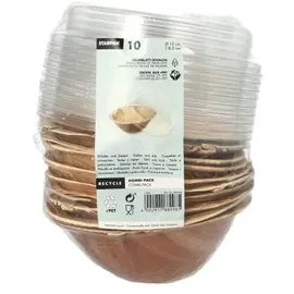 Papstar Palmblatt-Schale eckig beige 5 cm x 14 cm x 20 cm 400 ml 10-teiliges Set