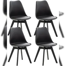 CLP Esszimmerstuhl Linares Kunstleder schwarz 4er Set