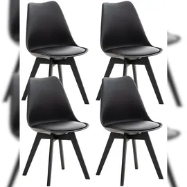 CLP Esszimmerstuhl Linares Kunstleder schwarz 4er Set