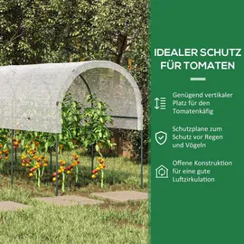 Outsunny Tomatengewächshaus Stahl Weiß PE 400 cm 5,44 m2
