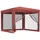 vidaXL Partezelt 3 x 3 m inkl. 4 Seitenteile Rot