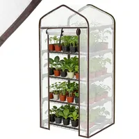 Sekey Tomatengewächshaus Foliengewächshaus Gewächshaus Balkon Garten Winterfest Tomatenhaus BxTxH 50x45x130cm 4 Etagen Flexible Pflanzhöhe UV-S... - Weiß