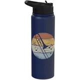 Posaunist Orchester Musiker Noten Retro Posaune Stainless Steel Insulated Water Bottle