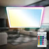 B.K.Licht LED Panel, 29x29 cm - 18W, 2400lm, dimmbar, Fernbedienung, CCT rgb, Weiß