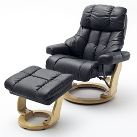 MCA Furniture Calgary XXL Relaxsessel mit Hocker - versch. Ausführungen - schwarz natur