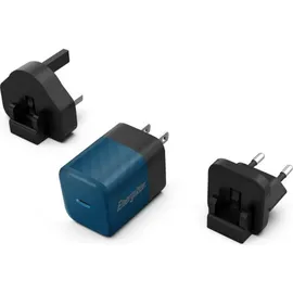 Energizer ENERGIZER, GaN 4A USB-C 20W Netzladegerät mit EU/UK/US Steckdosen, Schwarz / Blau - Bunt