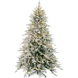 TAB Künstlicher Weihnachtsbaum Realistischer Weihnachtsbaum mit Schnee & LED, PVC+PE, 180/210 cm, Künstliche Tanne, Realistischer Weihnachtsbaum mit Schnee & warmweißen LEDs 180 cm