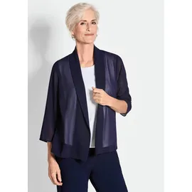 GOLDNER Kurzgröße: Blaue leichte Jacke mit Schalkragen, Halbarm", in marine | Gr.: 21