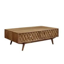 MASSIVMOEBEL24.DE Couchtisch Mosayk Beige Akazie 120 x 70 x 40 cm