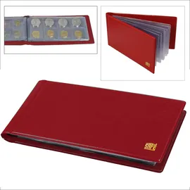 SAFE Schwäbische Albumfab Münzen Taschenalbum Einband rot: Münzentaschenalbum Einband rot mit 10 Einsteckblättern für 80 St. Münzen mit Durchmesser max. 38 mm