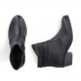 Rieker Stiefelette Blockabsatz Reißverschluss Raffung 75556, Größe:39 EU Farbe:Schwarz | Gr.: 39