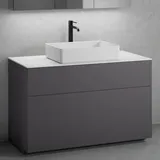 neoro n50 Unterschrank B: 120 cm mit 2 Auszügen, Waschtisch B: 58 cm weiß matt, B: 120.5 BN0065WM+BN0444GR+BN0404WM