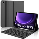 WINCHKING Tastatur Hülle für Samsung Galaxy Tab S10 FE 10.9 Zoll, Kompatibel Samsung Galaxy Tab S9 FE, Flexibles TPU Hülle, Magnetisch Abnehmbar Bluetooth Tastatur, QWERTZ Layout(Schwarz)