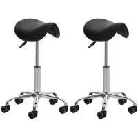CLP 2er Set Arbeitshocker Reno Kunstleder schwarz