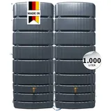 4rain Slim Wandtank Set 2 x 500 l inkl. Verbinder graphite grey