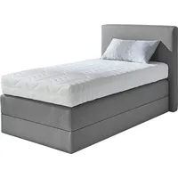 Westfalia Schlafkomfort Boxspringbett, grau, B:115cm L:205cm, Strukturstoff (77% Polyester