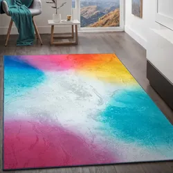 Kurzflorteppich TaraCarpet Rainbow moderner Teppich in Regenbogenfarben Marmor multi 120x170 cm