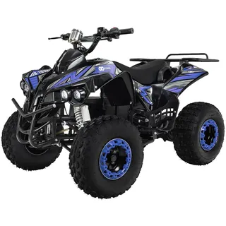 Elektro-Kinderquad S-10, Pocket-Quad mit 1000 Watt, Federung, Scheiben-/Trommelbremsen, bis 20 km/h (sw/blau)