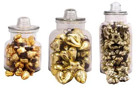 Flowerbox Deko-Objekt - goldfarben