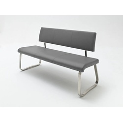 Sitzbank Arco - Leder Grau - Edelstahl - 155cm