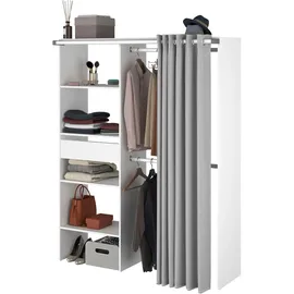 Parisot Kleiderschrank Bari 143 x 182 x 48 cm Weiß/Grau