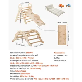 Vevor Kletterdreieck 9-in-1 Holzautos