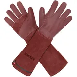 SLARMOR Gartenhandschuhe aus Leder für Damen und Herren - Dornensicher zum Beschneiden von Rosen, mit Unterarmschutz, Lange Rindsleder Arbeitshandschuhe für Garten und Haushaltsaufgaben