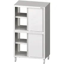 Stalgast Durchreiche-Hochschrank mit Schiebetüren, 800x600x1800 mm, mit zwei Schrankräumen, verschweißt